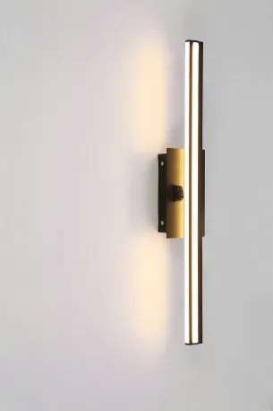 Globo 41499B Falikar fém szálcsiszolt alumínium és fekete színben, műanyag opál búrával. IP44, Schalter, SzxM:605x100, AL:58, tartozék: 1xLED 18W 230V, 3000K