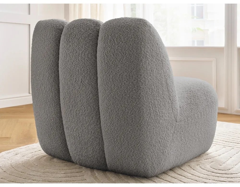 Világosszürke buklé fotel Janissaire – Bobochic Paris