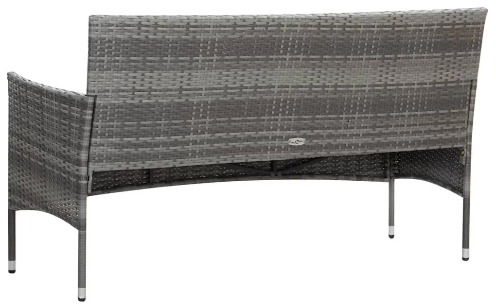4 részes szürke polyrattan kerti ülőgarnitúra párnákkal