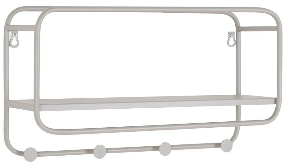 Világosszürke fém fali fogas polccal Feira – House Nordic