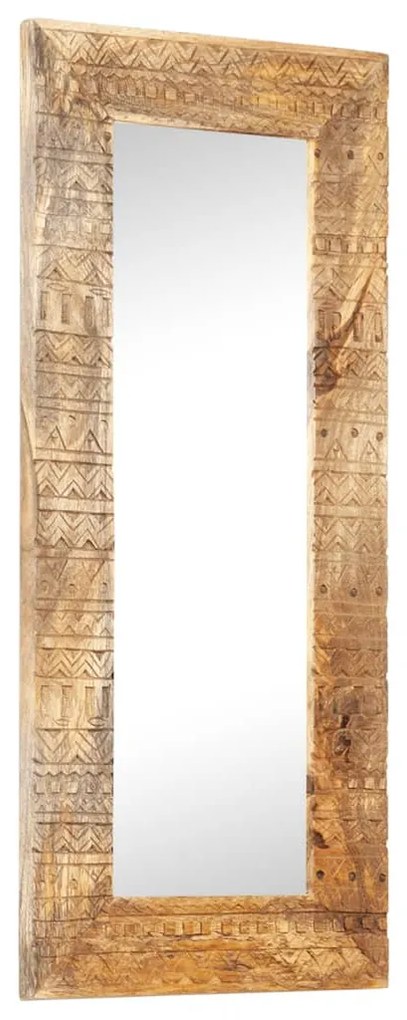 kézzel faragott tömör mangófa tükör 110 x 50 x 2,5 cm