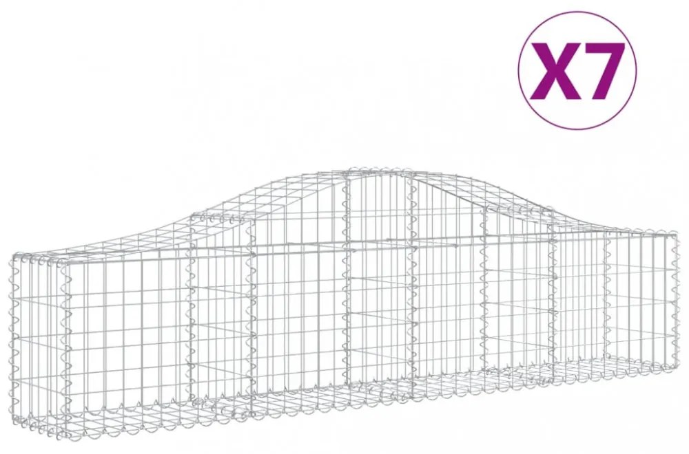 7 db íves horganyzott vas gabion kosár 200x30x40/60 cm