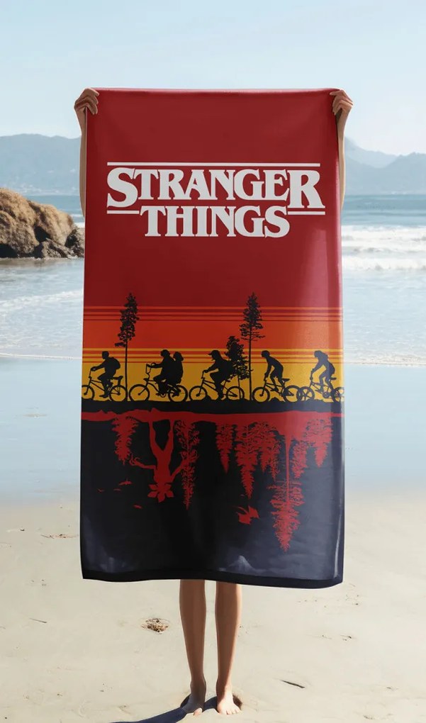 Stranger Things Upside Down fürdőlepedő, strand törölköző 70x140cm