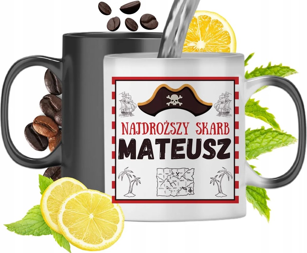 Mágikus bögre Máténak Fekete matt nyomott mintával 330ml