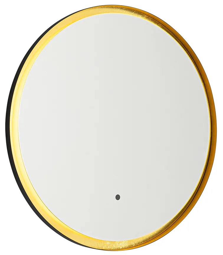 Fürdőszobai tükör fekete arannyal, LED-del és érintős dimmerrel - Pim