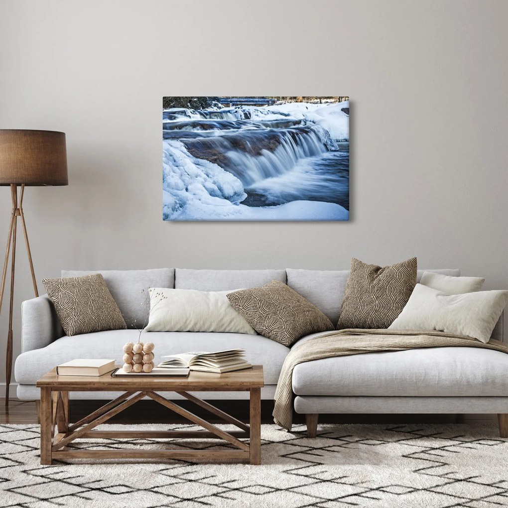 Egy folyó képe télen (90x60 cm)