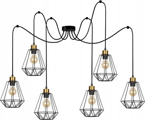 Függő ipari lámpa 6XE27 Primo Candellux