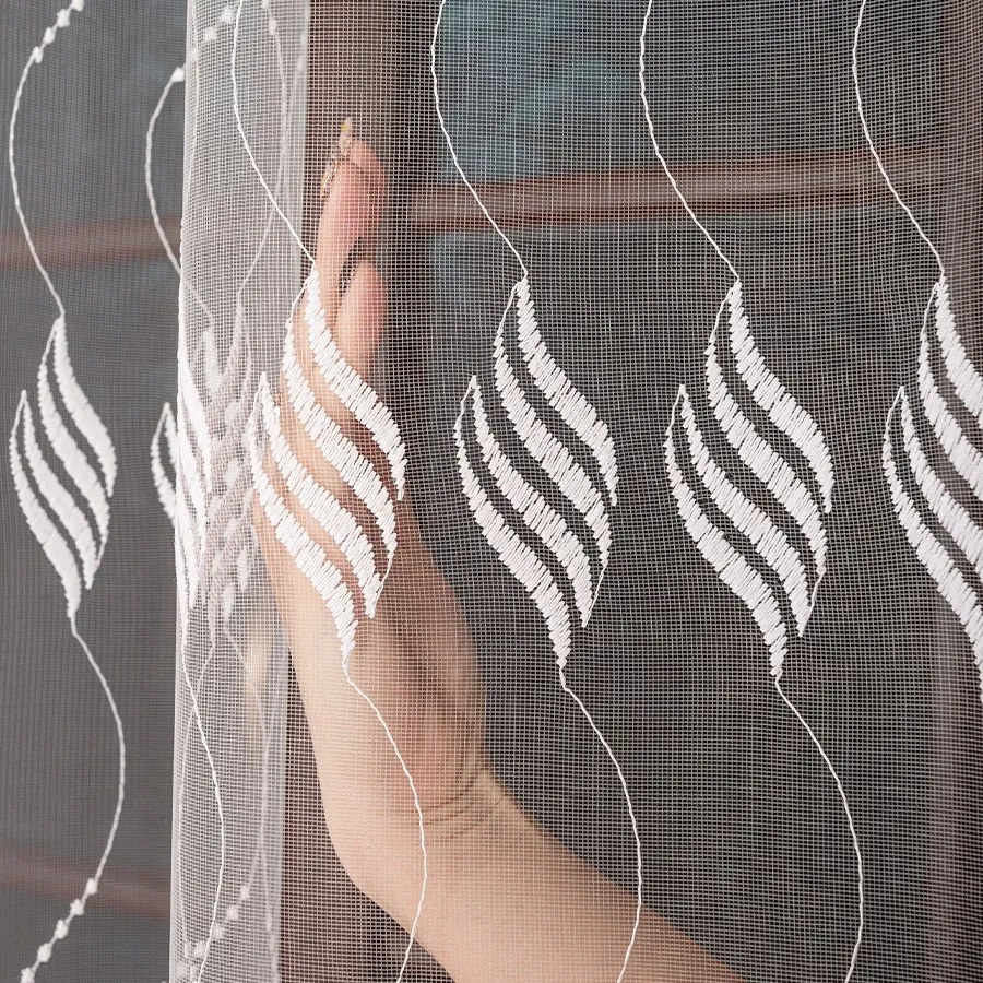 Függöny méteráru 180cm háló hímzett mintás hímzés finom könnycsepp 0,5m