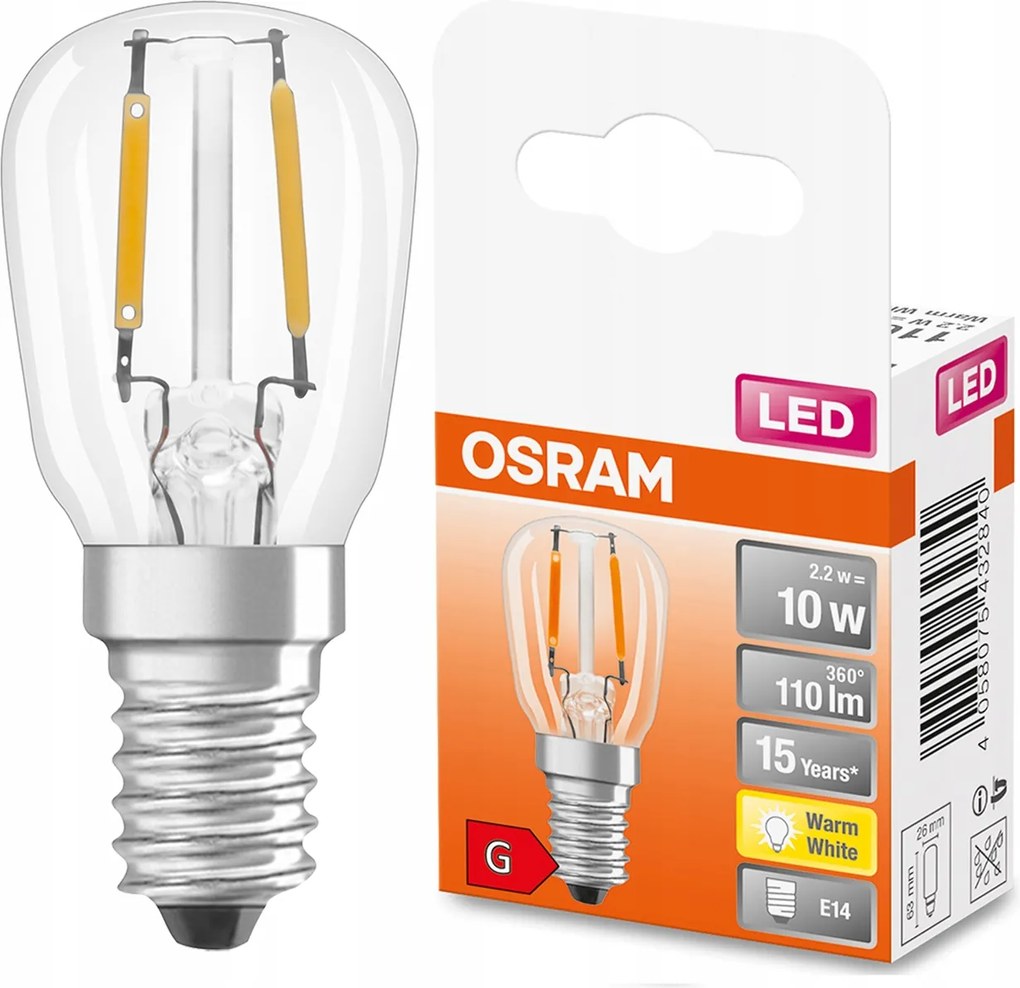 Led izzó Mini E14 T26 2,2W 2700K Filament Osram