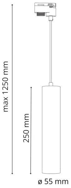 Csillár zsinóron sínrendszerhez MARIBEL 3xGU10/10W/230V + 1 m sín rendszer