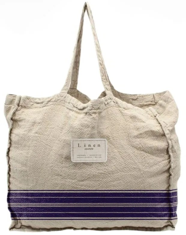 Blue Stripes szövet táska, szélesség 42 cm - Really Nice Things