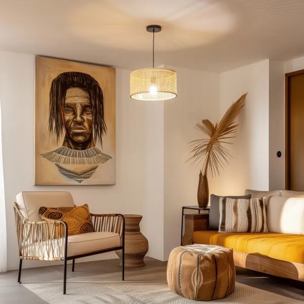 Brilagi - LED függőlámpa kábellel CERIA BOHO 1xE27/40W/230V átm. 25 cm bambusz