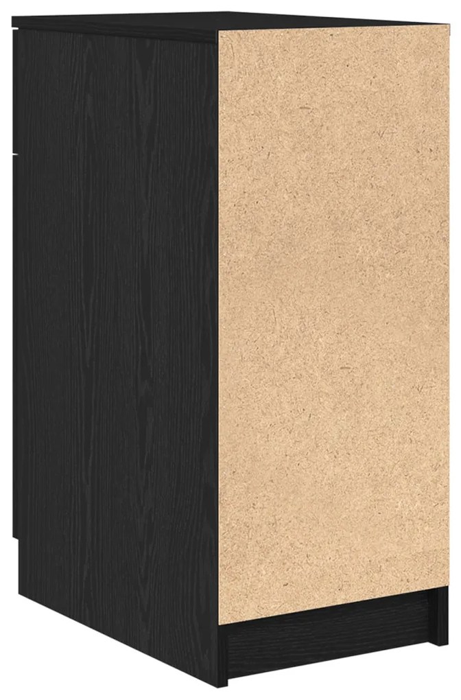 Fiókos szekrény fekete tölgy színben - 33x50x75 cm - Műgyantából készült