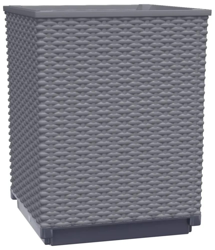 2 db sötétszürke polipropilén növénytartó 30 x 30 x 37 cm