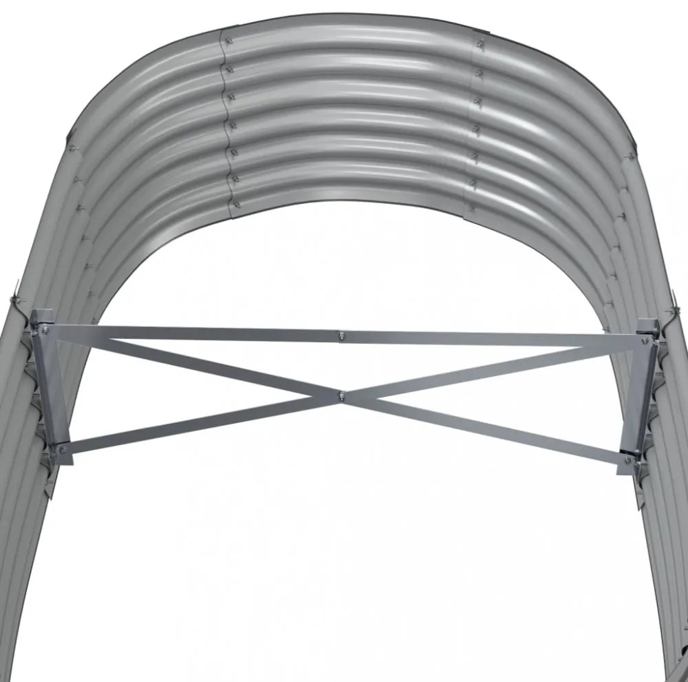 szürke horganyzott acél kerti magaságyás 152x80x36 cm