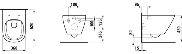 LAUFEN H8200800000001 - Függesztett WC LUA kerámia/fehér
