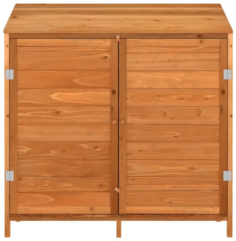 barna tömör fenyőfa kerti fészer 102 x 52 x 112 cm