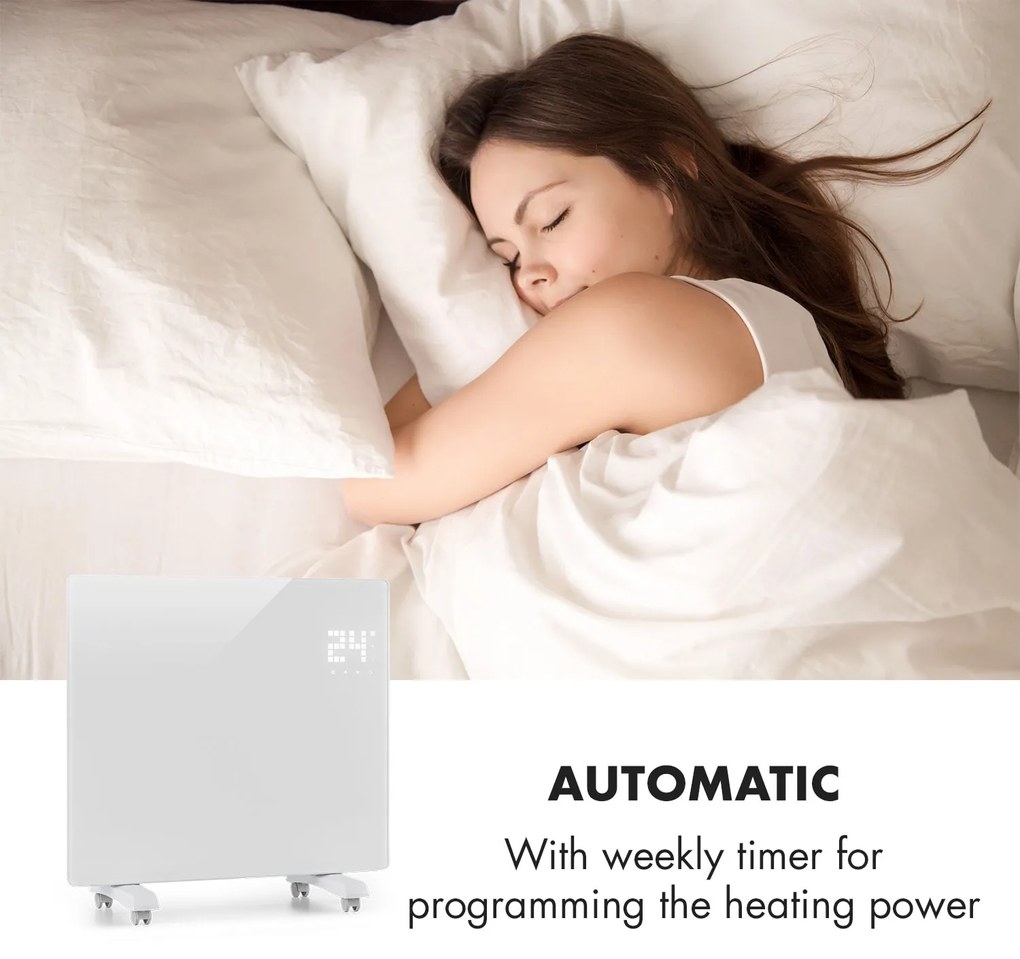 Bornholm Single Smart, konvektor, 1000 W, vezérlés applikáción keresztül, fehér