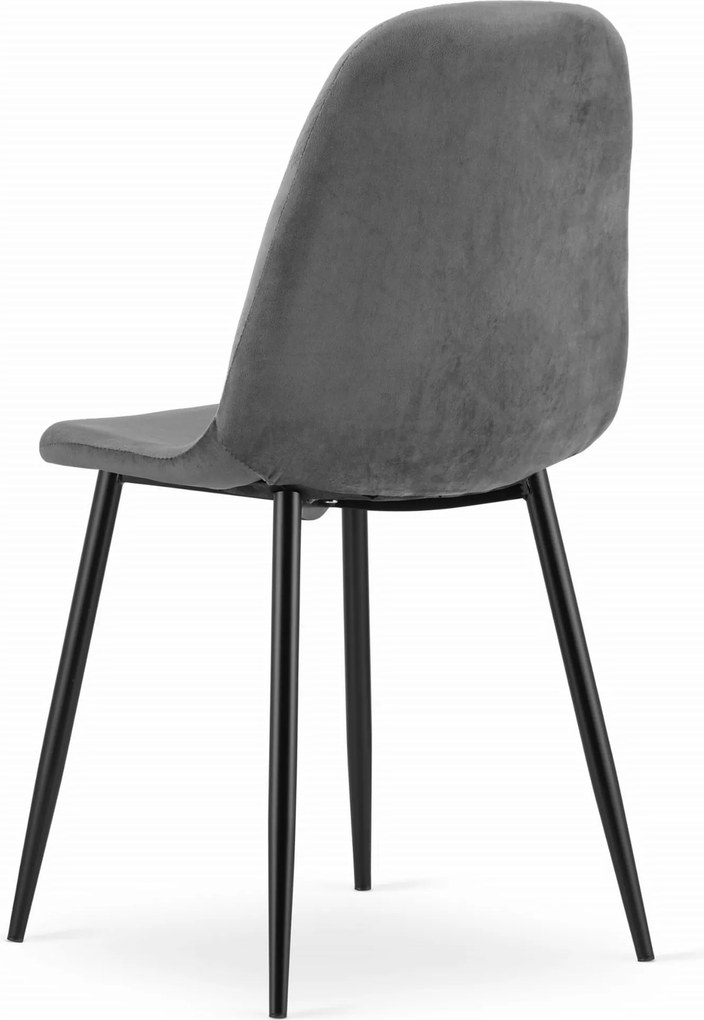 AKCIÓ Sötétszürke bársony szék COMO fekete lábakkal II. osztály