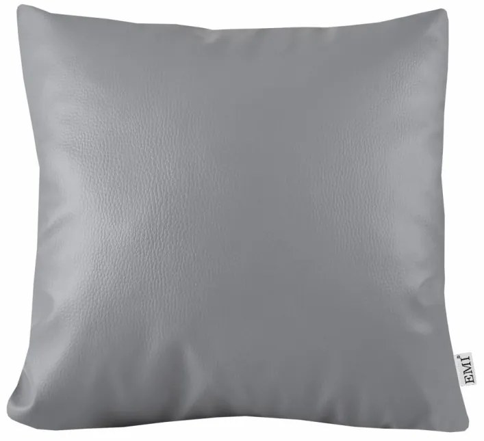 EMI szürke színű műbőr párna, Párna 40x40 cm
