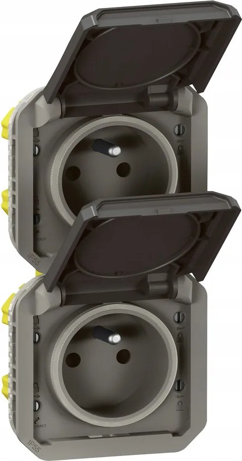 Dupla földelt aljzat 2x2P+Z, függőleges, 16A-250 V~- antra