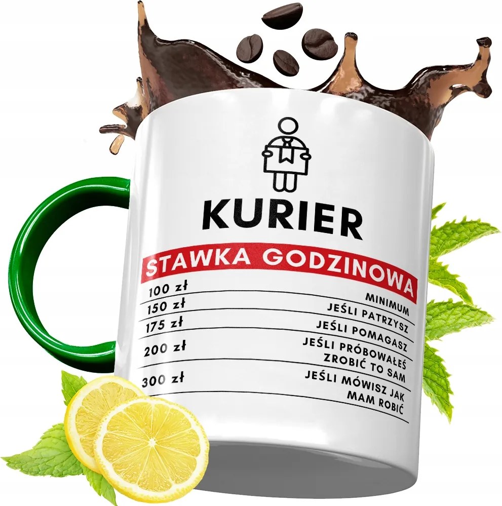 Zöld Bögre Futárnak Születésnapi Ajándék Nyomtatott Fotóval