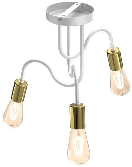 Felületre szerelhető csillár DOW 3xE27/60W/230V fehér/arany