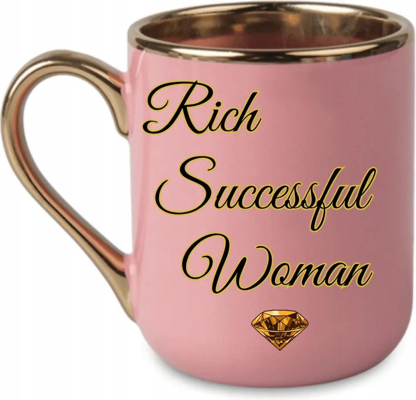 Elegáns Bögre Rich Successful Woman Arany Díszítés Prémium 330 Rózsaszín