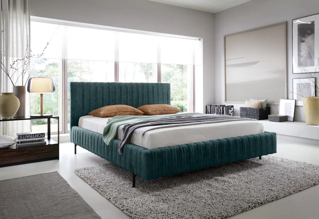 PLIO kárpitozott ágy, 160x200, velvetmat 100