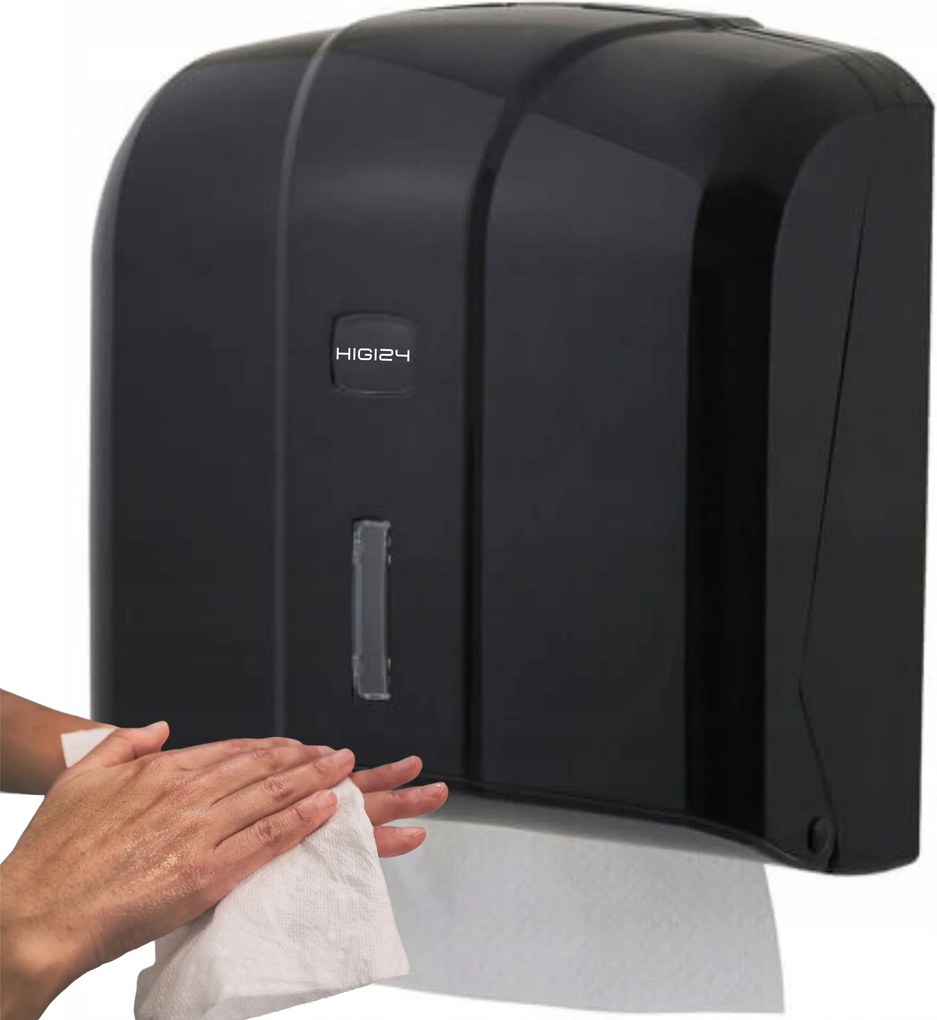 Tároló adagoló Zz papírtörlő adagoló, falra szerelhető, fekete