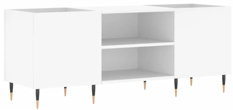fehér szerelt fa hanglemezszekrény 121x38x48 cm