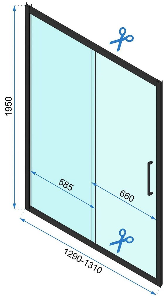 Rea Rapid Slide, zuhanykabin tolóajtóval 130 (ajtó) x 90 (fal), 6mm átlátszó üveg, króm profil, KPL-K5611