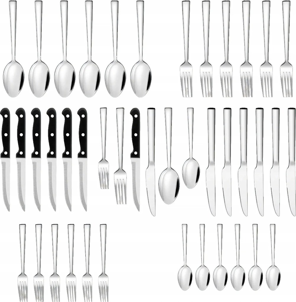 Evőeszköz Szett 6 személyes 36 db-os Mosogatógéphez rozsdamentes acél