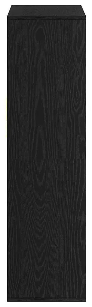 könyvszekrény fekete 66x31x112 cm szerelt fa