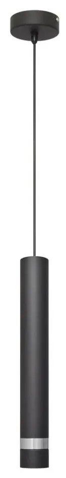 LED Csillár zsinóron TUBA 1xGU10/4,8W/230V fekete/króm