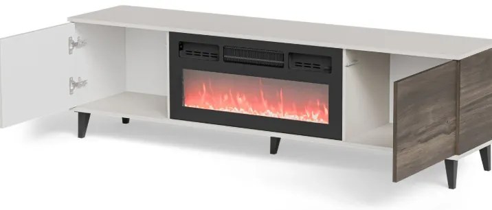 Random 2 RTV-180K TV állvány kandallóval kasmír/dió 180cm