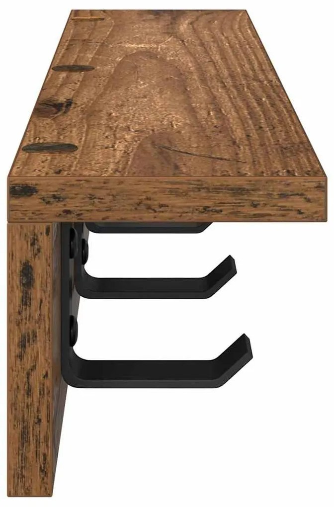 Fali Kabáthorog polcokkal Régi fa 60 x 10.5 x 10.5 cm Faanyag