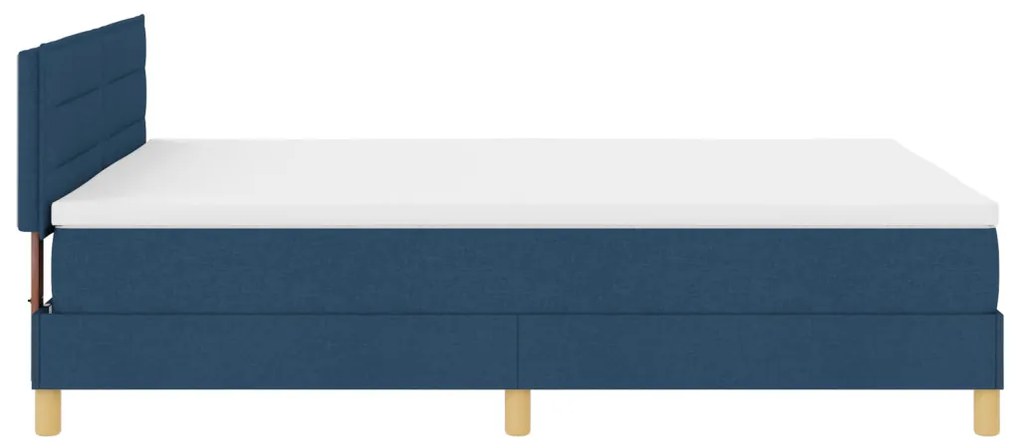 Boxspring ágy matraccal és LED lámpával Kék 140x200 cm Szövet