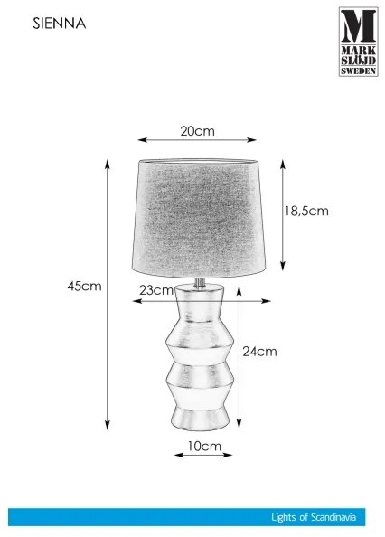 Markslöjd 108448 - Asztali lámpa SIENNA 1xE27/40W/230V fehér