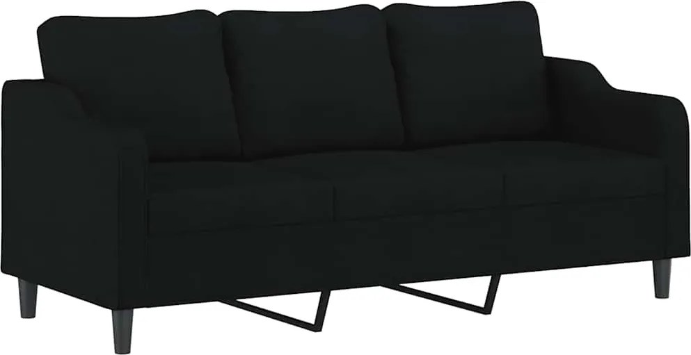 vidaXL 3 személyes fekete szövetkanapé 180 cm