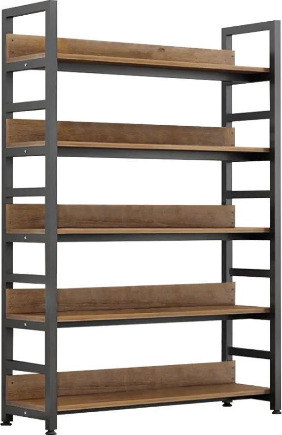 Polcállvány, sötét tölgy/fekete, JANEL TYP 1