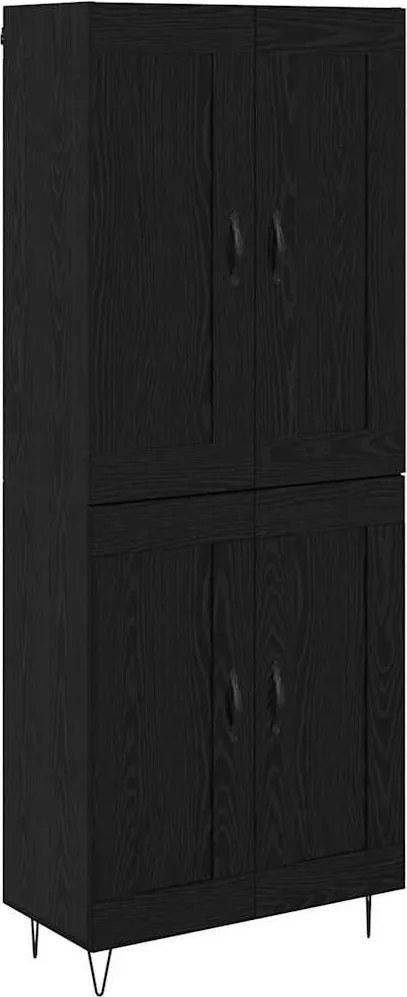 vidaXL Magasfiú Fekete tölgy 69,5 x 34 x 180 cm Faanyag