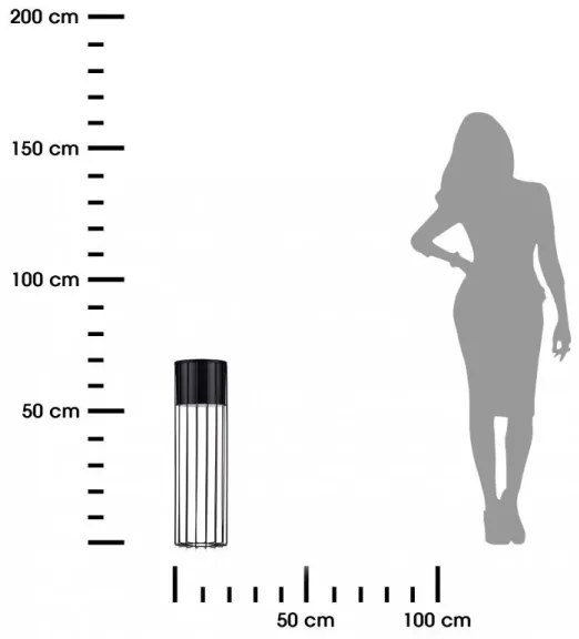 Fém virágcserép LOFT 70x20 cm fekete