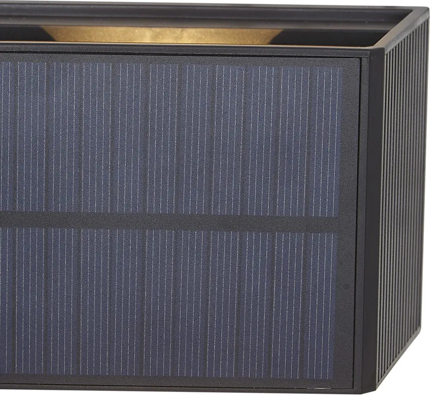 Külső fali lámpa fekete LED-del 2-lámpás IP65 mozgásérzékelővel és napelemmel - Christof