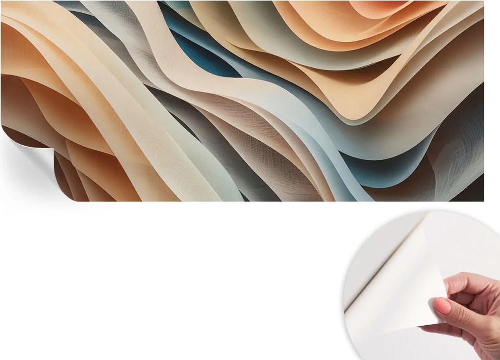 Mosható öntapadós fotótapéta étkezőbe Hullámzó formák 250x104 cm