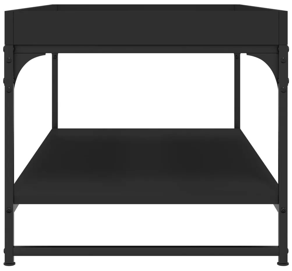 Fekete szerelt fa dohányzóasztal 100 x 49 x 45 cm