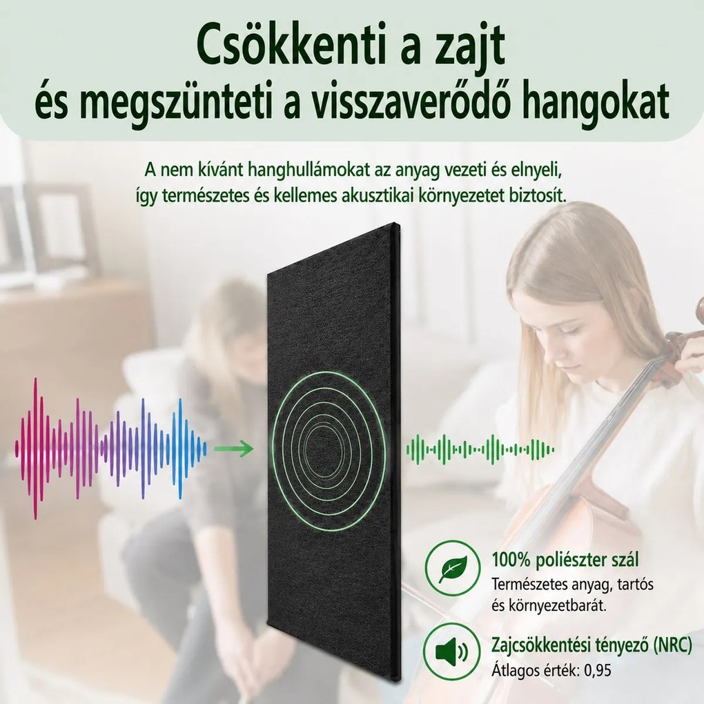 Bilnora extra sűrű filc hangszigetelő Csíkos Mintájú Panel öntapadós hátoldallal 120x60x0,9cm - 04 beige
