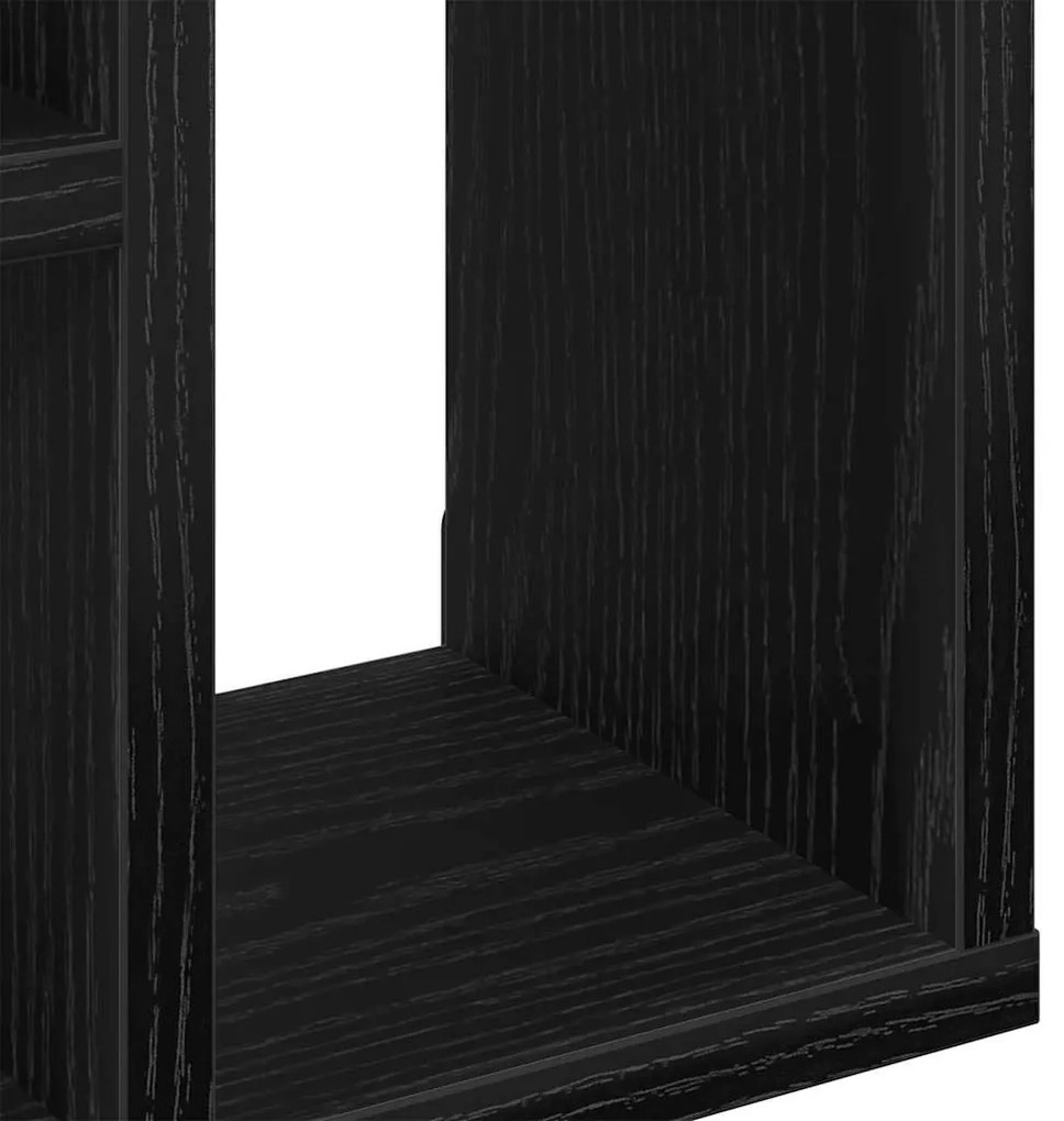 fekete tölgy színű szerelt fa fali polc 45x16x45 cm