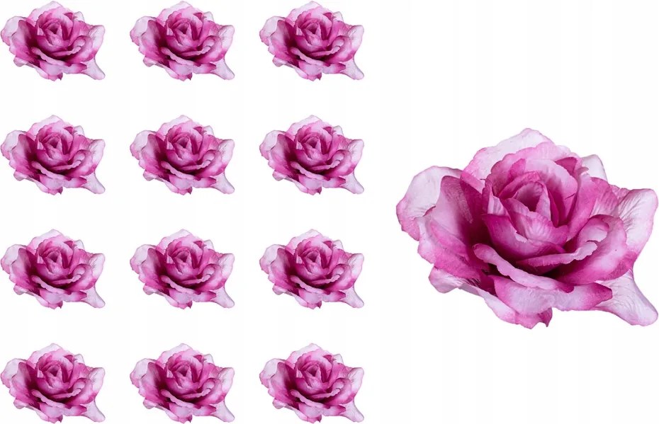 Rózsafej rózsaszín-lila 12 db-os művirág szett