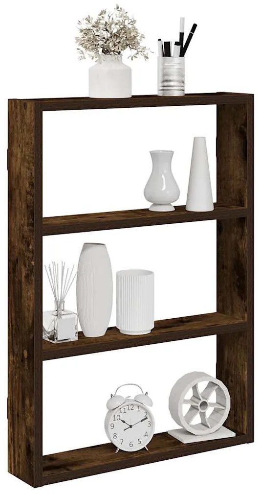 füstös tölgy színű szerelt fa fali polc 43 x 9 x 60 cm